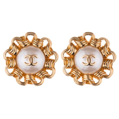 white pearl chanel earrings|Chanel classic pearl earrings.